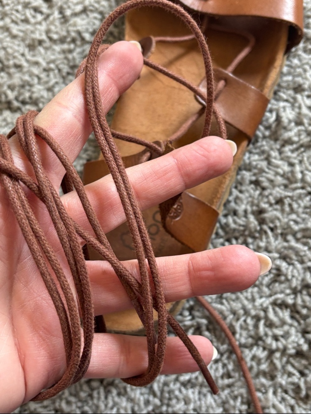 Yokono brown leather lace-up gladiator sandals - Picture 12 of 13